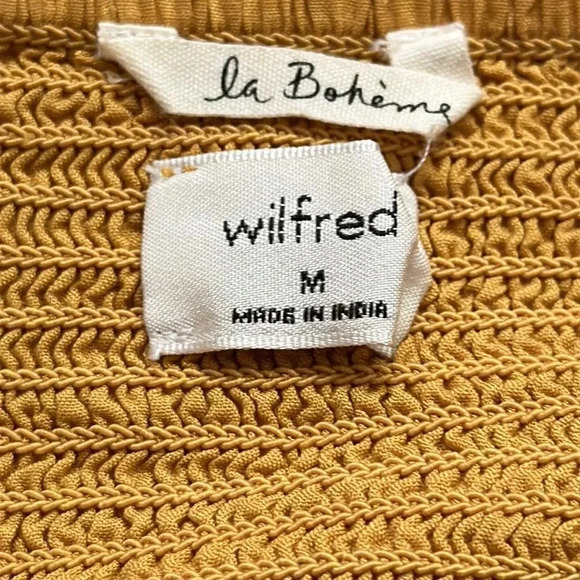 Wilfred / La Boheme sz M modal mustard color crop tank ruffle adjustable ruched - Picture 5 of 7